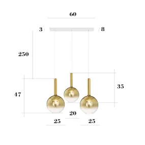 Perenz LOLLIPOP 8554 OR 8556 OR 8034 B Kronleuchter aus Goldglas