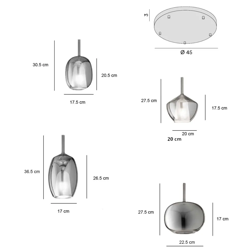 Lampadario Perenz illumina RAIN S5