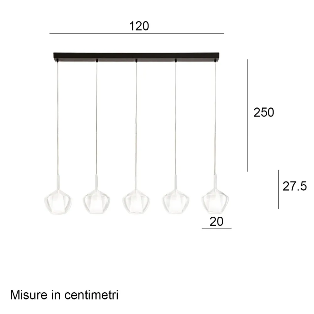 Lampadario Perenz illumina RAIN S5 R