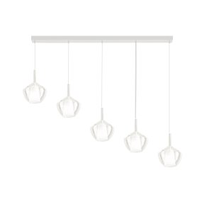 Lampadario Perenz illumina RAIN S5 BR B TR E27 LED vetri trasparenti base bianca
