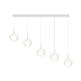 Lampadario Perenz illumina RAIN S5 BR B TR E27 LED vetri trasparenti base bianca