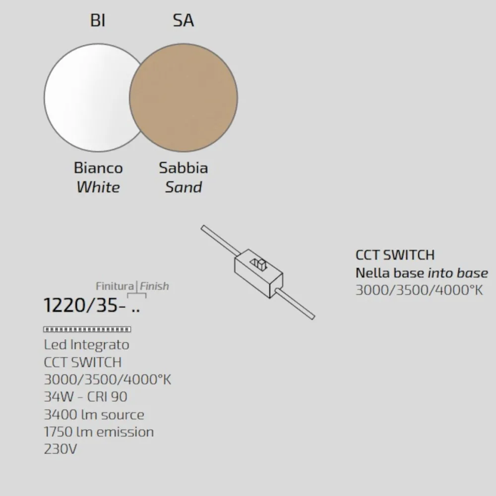 Moderne Deckenleuchte Top light ZOOM 1220 35 LED CCT SWITCH