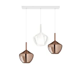 Lampadario Perenz illumina RAIN S3 BR B 8250 TR RM E27 LED vetri trasparenti base bianca