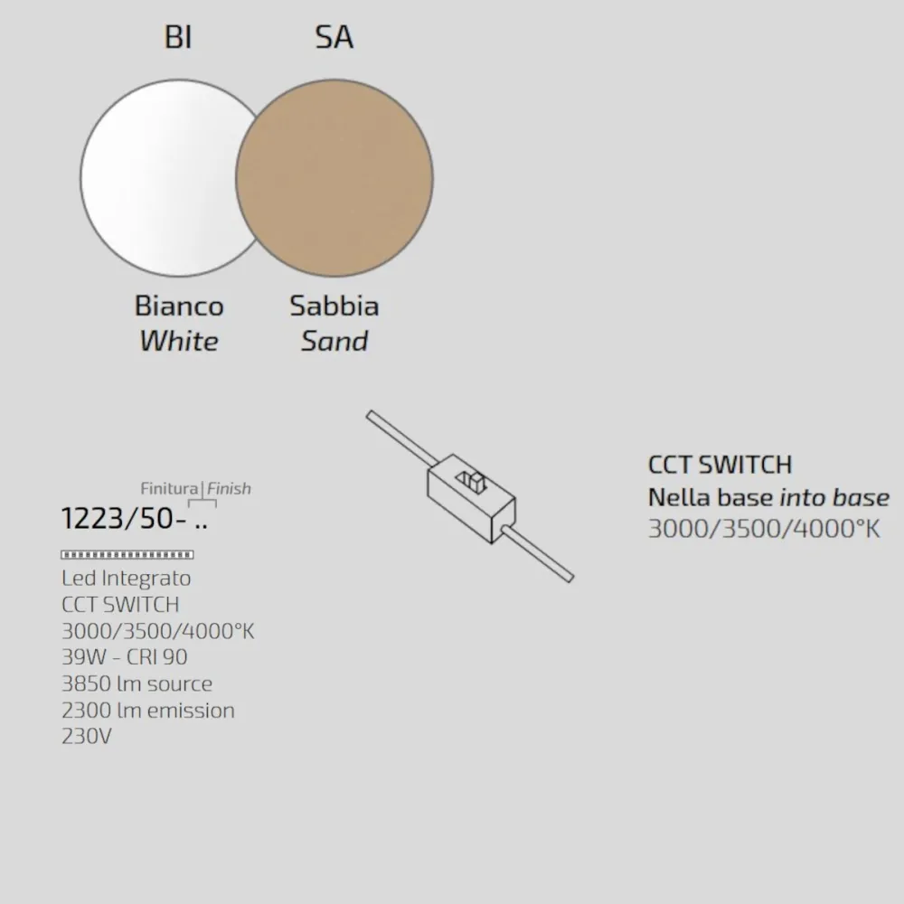 Moderne Deckenleuchte Top light WISH 1223 50 LED CCT SWITCH