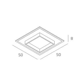 Plafoniera moderna Top light WISH 1223 50 LED CCT SWITCH