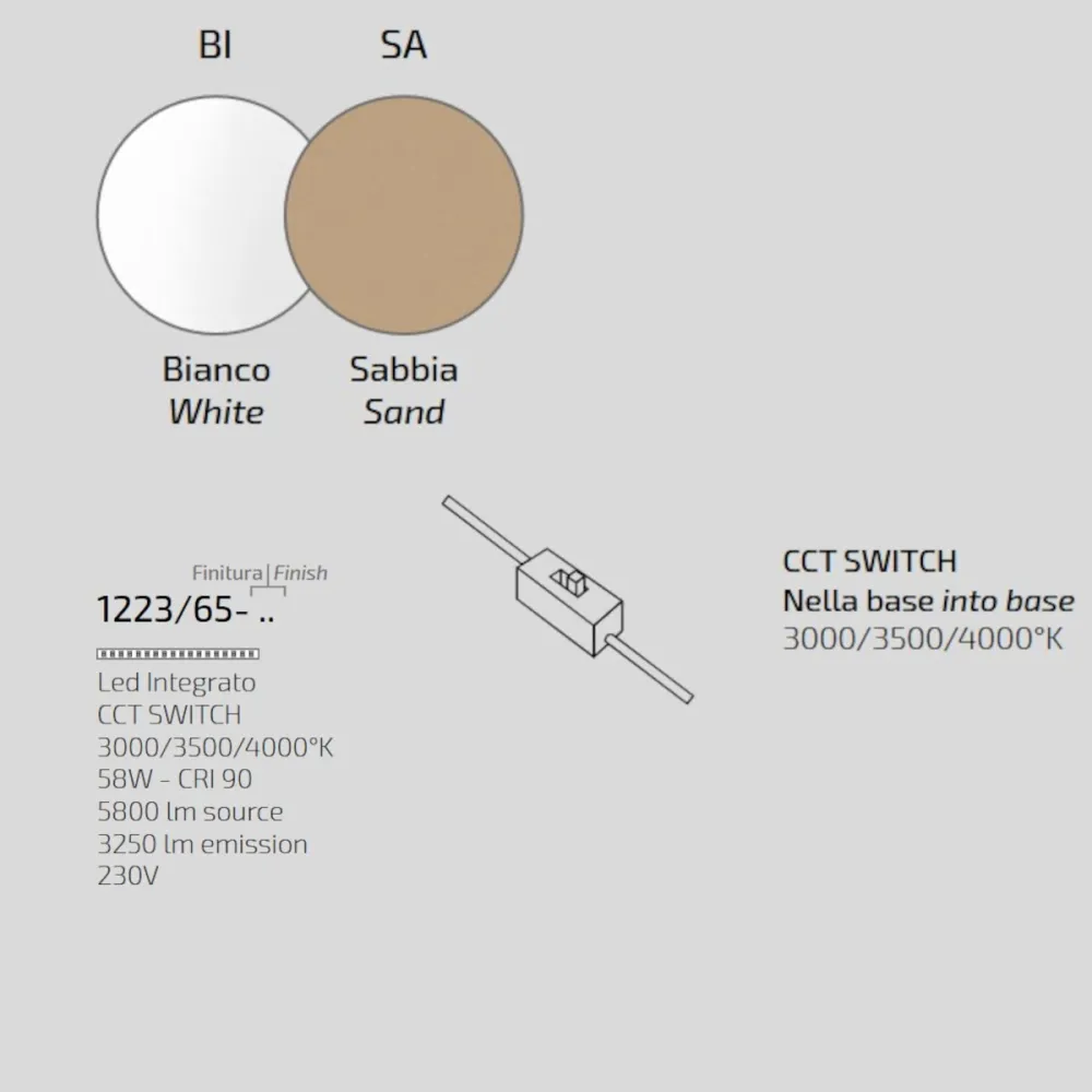 Moderne Deckenleuchte Top light WISH 1223 65 LED CCT SWITCH