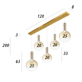 Lampadario Perenz AMPOLLA 8310 8312 AM 8035 OB