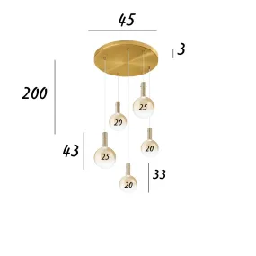 Lampadario Perenz AMPOLLA 8310 8312 AM 8032 OB