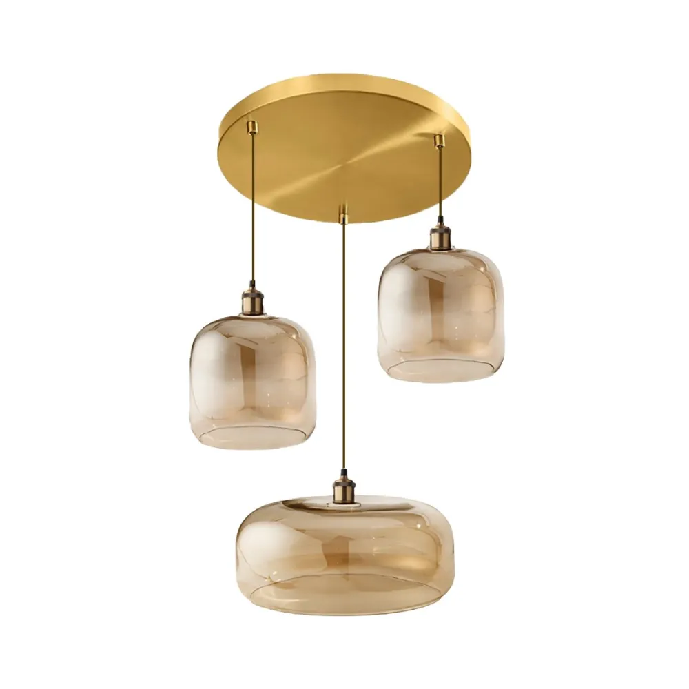 Lampadario vetro soffiato ambra Perenz ANIMA S3 6951 AM 6952 AM