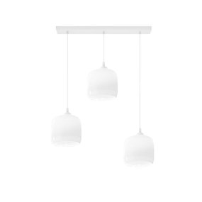 Lampadario Perenz illumina ANIMA S3 BR B 6951B 6952B E27 LED vetri soffiati bianco lucido base bianca