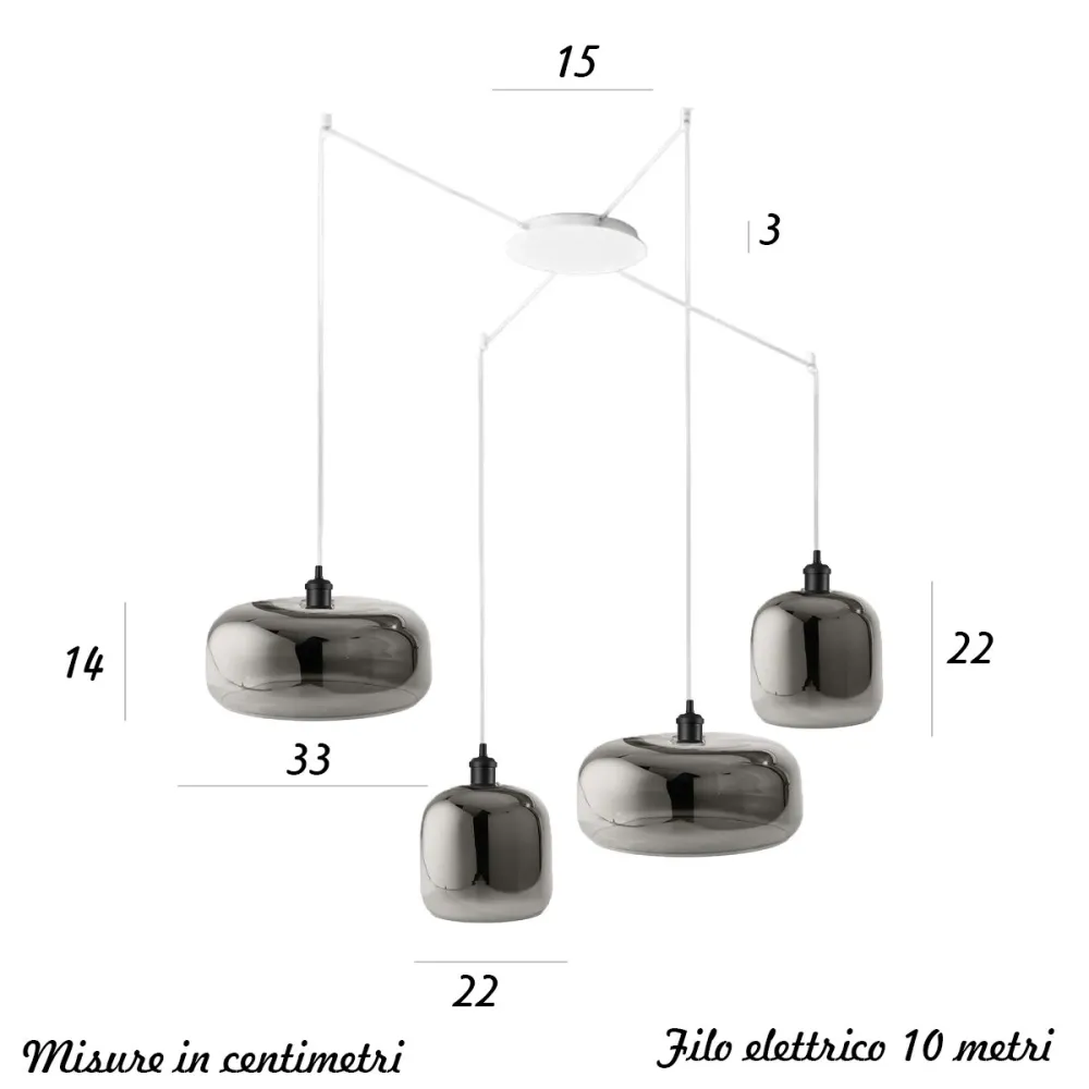 Lampadario Perenz illumina ANIMA S4 6952SP 6951SP 6255B