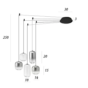 Lampadario Perenz illumina HUNTER S5 8158 N LC 8214 8215