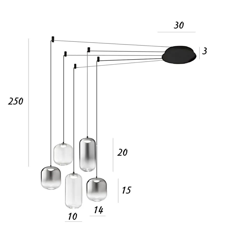 Lampadario Perenz illumina HUNTER S5 8158 N LC 8214 8215