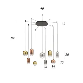 Lampadario Perenz illumina HUNTER S9 8159 N LC 8214 8215