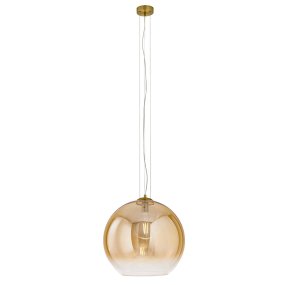 Perenz PLANET 8526 AM 40 E27 LED-Kronleuchter aus mundgeblasenem, bernsteinfarbenem Glas