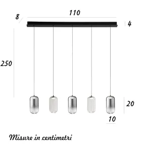 Lampadario Perenz illumina HUNTER S5 BR 8160 N LC 8214