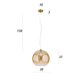 Lustre en verre soufflé Perenz PLANET 8524 AM