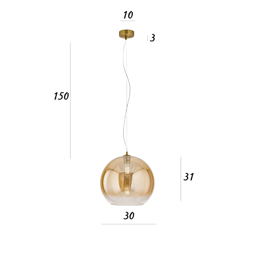 Lustre en verre soufflé Perenz PLANET 8524 AM