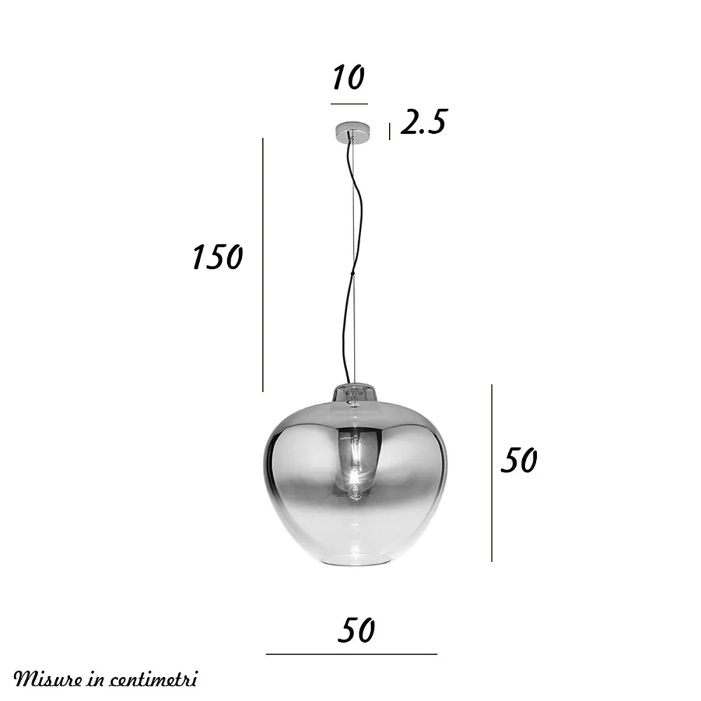 Lámpara de araña de cristal soplado Perenz BIG BOWL 6667 E