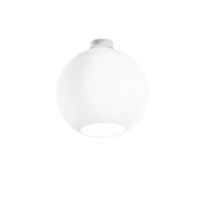 Lámpara de techo LED Perenz UFO 8550 B 30 E27 de cristal soplado, blanco satinado