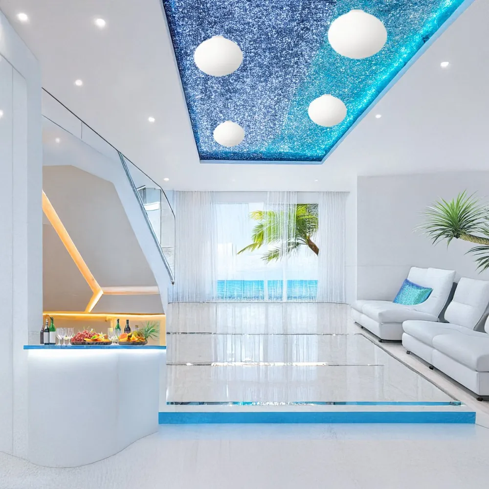 Plafonnier en verre soufflé Perenz SATURNO 8542 B