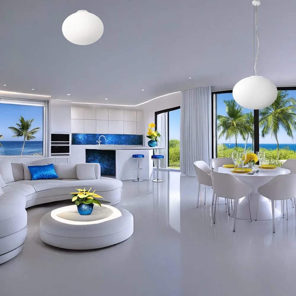 Perenz SATURNO 8542 B mundgeblasene Glas-Deckenleuchte