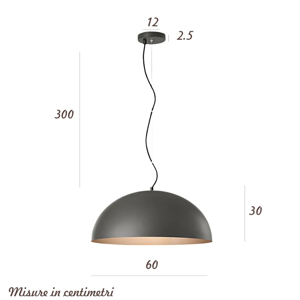 Lampadario cupola Perenz STEEL 8562 GR
