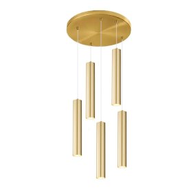 Lámpara de araña clásica Perenz SHOT 8032 OB 8492 OR GU10 LED, latón dorado mate, multiluz