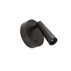 Aplique de pared moderno LED Gea Led GAP581, aluminio con metacrilato negro, ajustable