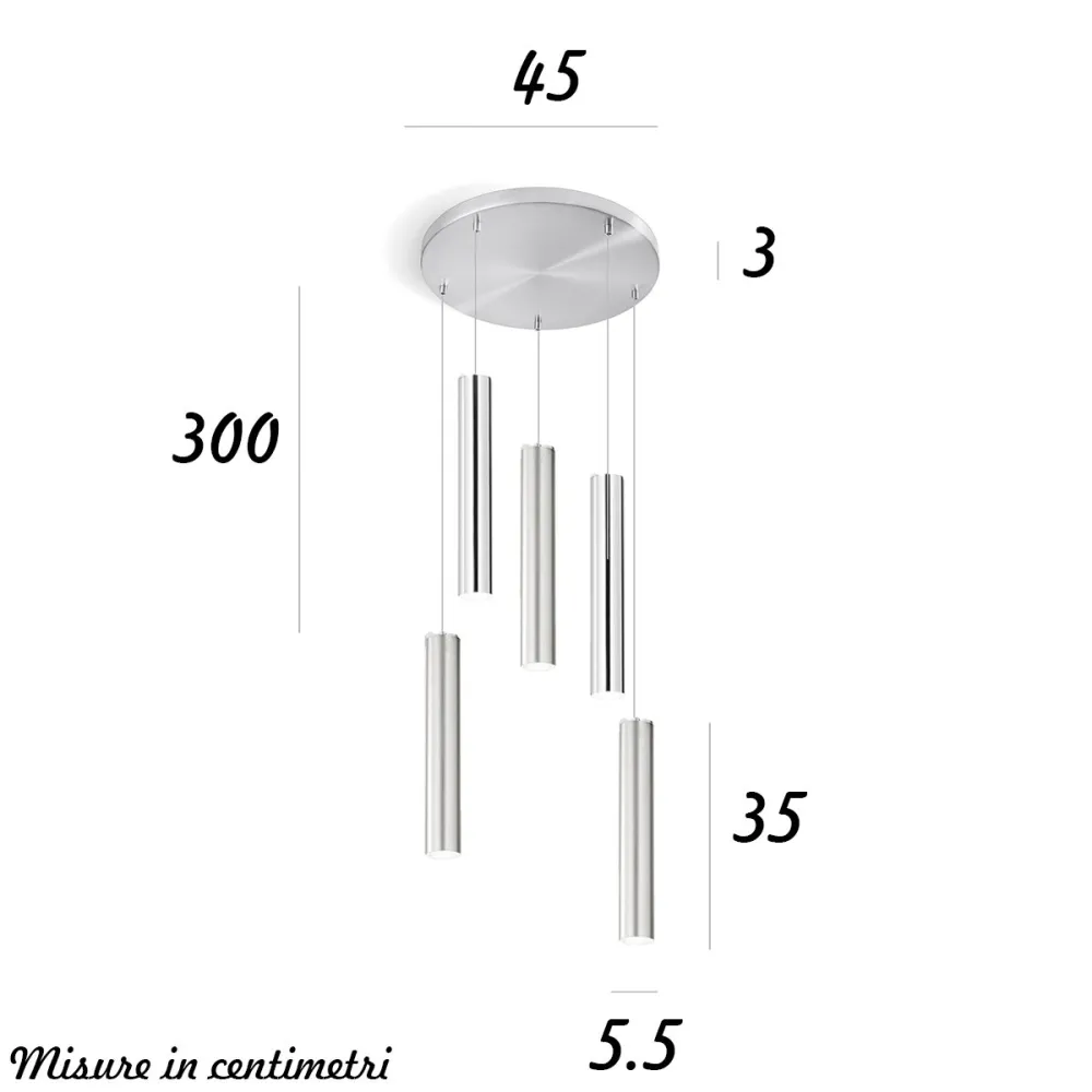 Lampadario moderno Perenz SHOT 8032 CR 8492 AL 8492 CR