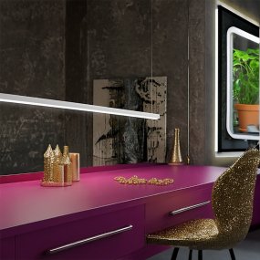 Sospensione led Perenz LINK 8460 B N CTD 45W LED DIM 3600LM metallo alluminio bianco nero biemissione