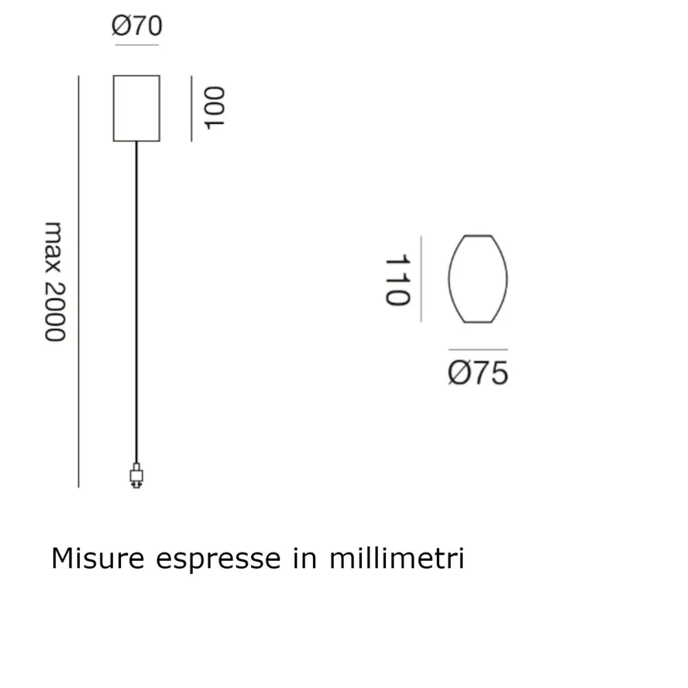Lámpara colgante LED moderna Gea Led GSO152+GKI150