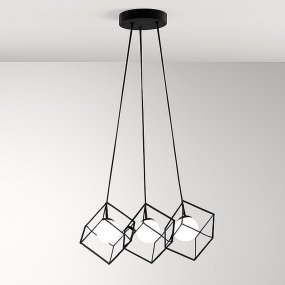 Lampadario Perenz CUBE 8146 G9 LED 15x15 cubo metallo oro opaco gabbia multiluce