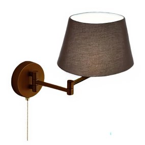 Applique braccio classico Perenz CRANE 8474 MM E27 LED metallo marrone paralume tessuto