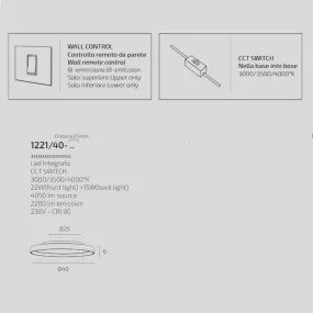 Plafoniera moderna Top light PLANA 1221 40 LED CCT SWITCH
