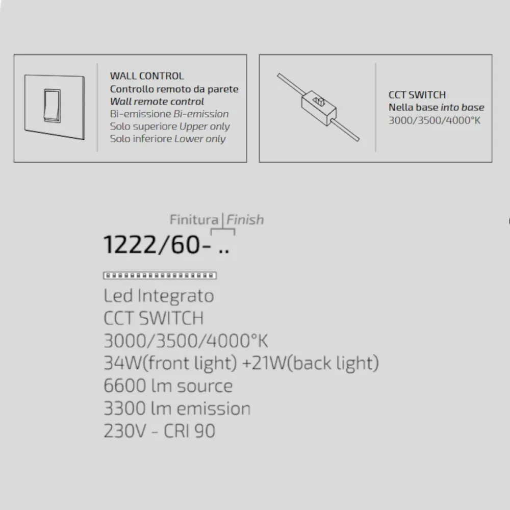 Plafoniera moderna Top light AERA 1222 60 LED CCT SWITCH