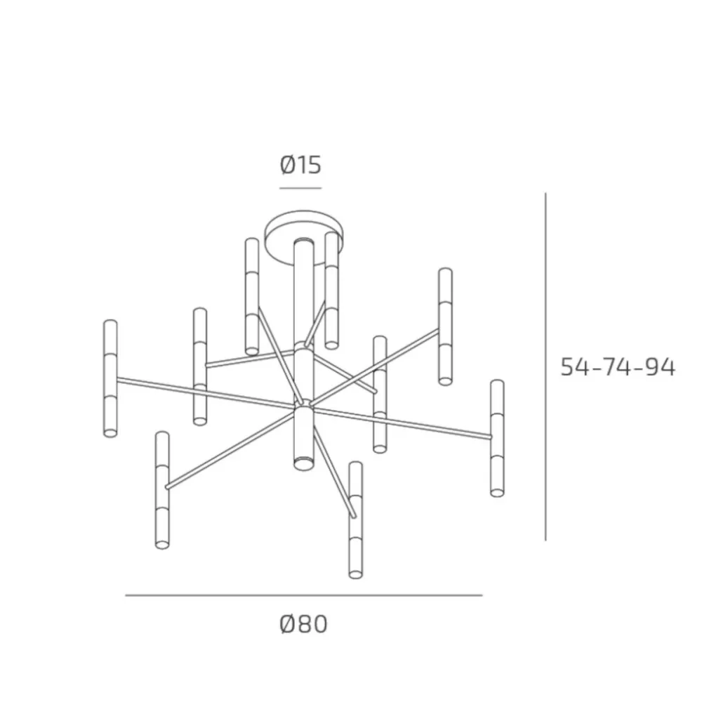 Lustre moderne à éclairage zénithal SPACE 1226 80 G9 LED
