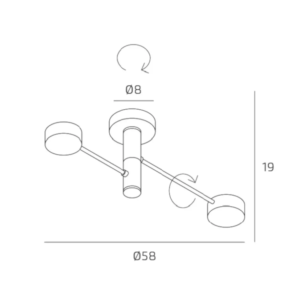 Plafonnier moderne Top Light OCTOPUS 1227 2 GX53 LED