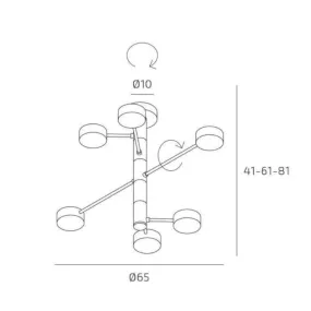 Moderner Kronleuchter Top Light OCTOPUS 1227 6 GX53 LED