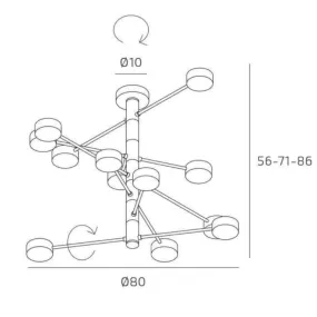 Lampadario moderno Top Light OCTOPUS 1227 12 GX53 LED