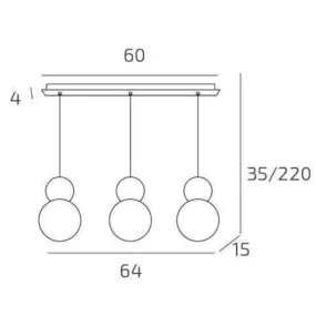 Lustre moderne Top Light COTTAGE 1228 S3 R G9 LED
