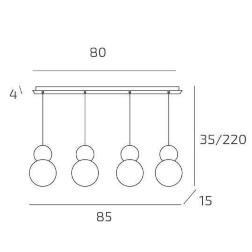 Lampadario moderno Top Light COTTAGE 1228 S4 R G9 LED