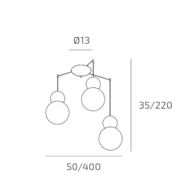 Lámpara de araña moderna Top Light COTTAGE 1228 S3 S G9 LED