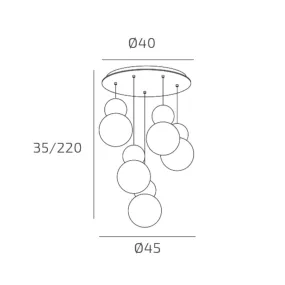 Lampadario moderno Top Light COTTAGE 1228 S5 T G9 LED