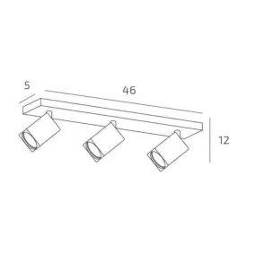 Projecteur sur rail moderne KIBO 1230 à 3 LED GU10