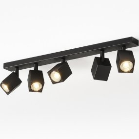 Moderne Deckenleuchte KIBO 1230 mit 5 GU10 LEDs, verstellbare Metallschiene