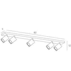 Projecteur sur rail moderne KIBO 1230 5 LED GU10