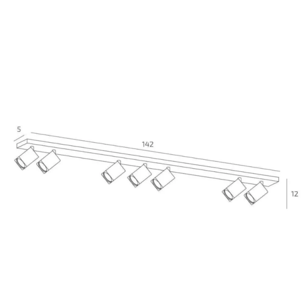 Moderne Schienenstrahler-Aufsatzleuchte KIBO 1230 7 GU10 LED