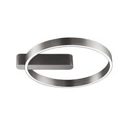 Plafoniera moderna Perenz OFF 8426 GR CT LED CCT biemissione metallo grigio spazzolato