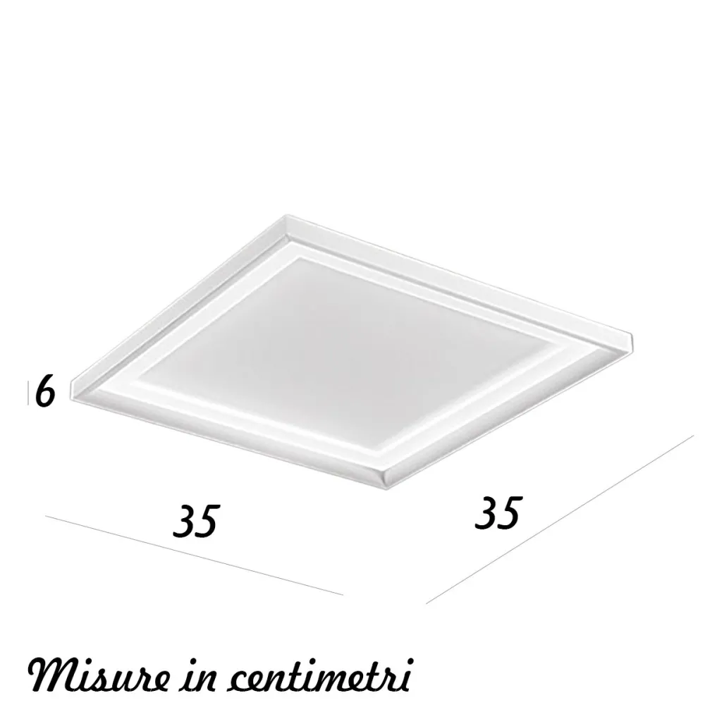 Plafoniera moderna Perenz illumina PANEL 8428 B LC LED 3000K alluminio metallo acrilico bianco opaco